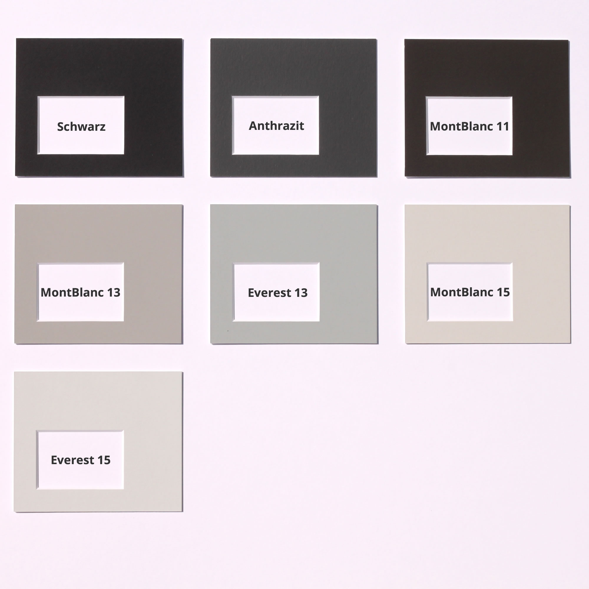 Premium Passepartouts für Bildgröße Außen 10 Stück 40 x 60cm 50 x 70cm
